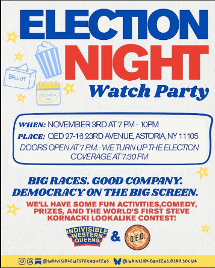 Election Watch Party with Indivisible Western Queens